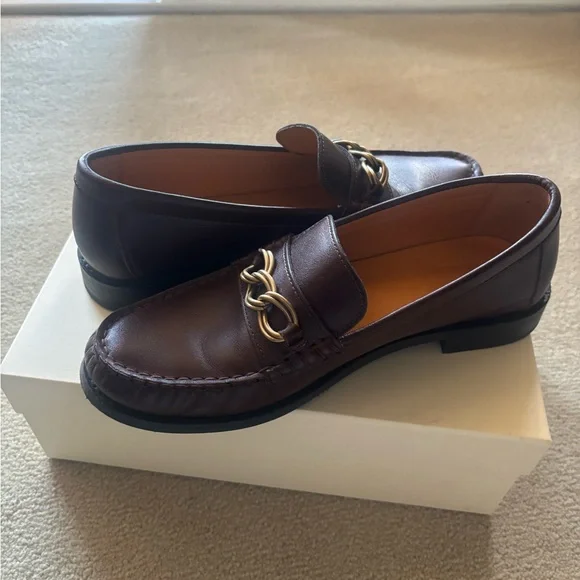 Sezane Vicky chocolate brown loafers size 38 USA 7 - Picture 2 of 7